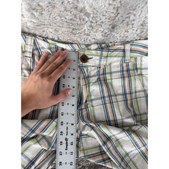 Paradise Shores Size 12 Flat Front Plaid Shorts Colorful Button Zip Casual - Picture 4 of 10